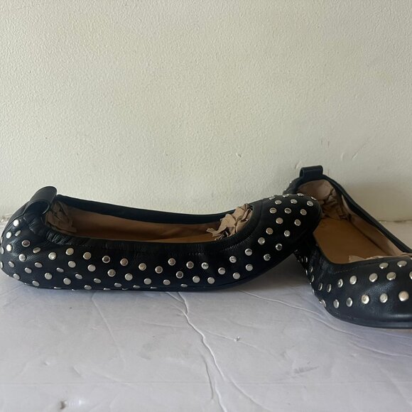 $625 ISABEL MARANT BELNA STUDDED LEATHER BALLERINA FLATS SIZE 39 / 9 US - Picture 1 of 7